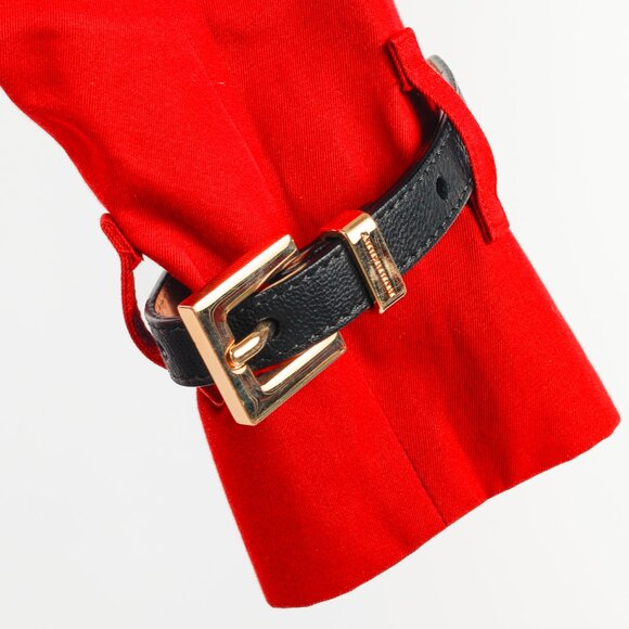 Burberry Red Cotton Belted Double-Breasted Trench Coat - Picture 7 of 16